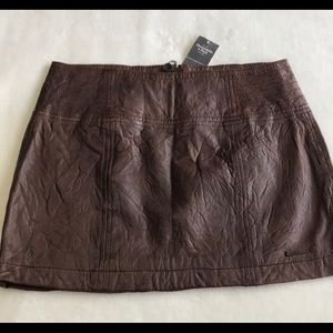 NWT Abercrombie & Fitch leather brown mini skirt